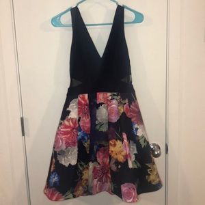 Navy Blue floral event dress
